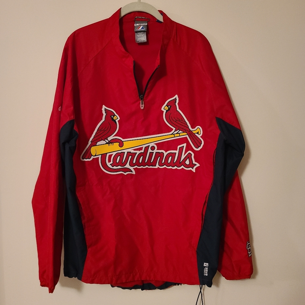 Majestic Red Jacket with Blue Accent